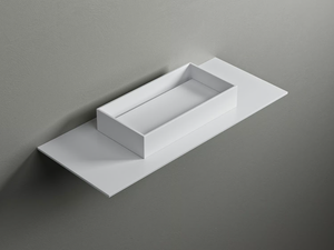 KUBE60 SLIDE - Rectangular countertop Corian® washbasin _ Acquapazza