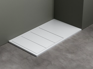 SLICE STEP MAXI90X160 - Rectangular Corian® shower tray _ Acquapazza