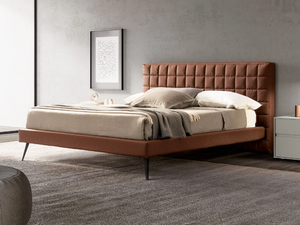 RUBIK - Eco-leather bed with upholstered headboard _ Adok