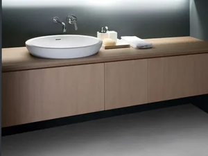 SPOON XL - Semi-inset oval Cristalplant® washbasin _ Agape