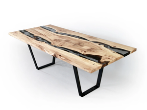 MOSS STREAMS - Rectangular solid wood and resin table _ Alcarol