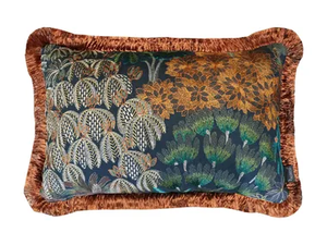 BELLE TERRE Blue Lac d'Annecy - Rectangular cushion with floral pattern _ Aldeco