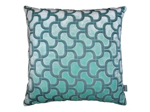 DIGBY VELVET Aqua Shades - Square motif cushion _ Aldeco