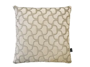 DIGBY VELVET Milky White - Motif square cushion _ Aldeco