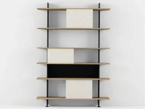 HUB BOOKSHELF 140 / H09 - Open multi-layer wood bookcase _ Alias