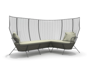 QUIZAS - Corner high-back steel garden sofa _ Altek