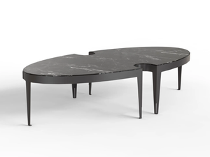 WEST COAST - Oval aluminium and wood coffee table _ Altek