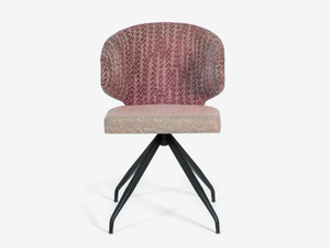 QUARTETTA - Swivel trestle-based fabric chair with armrests _ Anesis