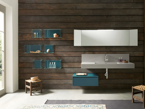 TULLE 10 - Wooden vanity unit with mirror _ Archeda