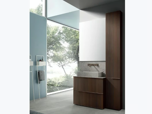 RAIL - COMPOSITION LINE 01B - Floor-standing vanity unit with mirror _ Arcom