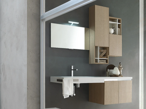 E.GÒ - COMPOSITION 20 - Oak bathroom cabinet / vanity unit _ Arcom