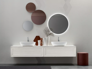 OPERA - COMPOSITION 02 - Wall-mounted wooden vanity unit with mirror _ Arcom