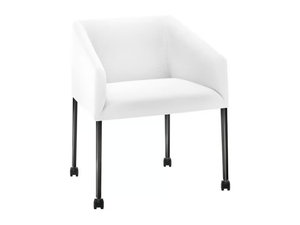 SAARI - Upholstered chair with castors _ Arper