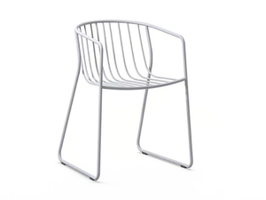 RANDA NUDE AR - Sled base steel chair with armrests _ Arrmet