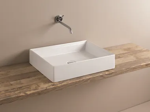 SCALINO - Countertop rectangular ceramic washbasin _ Artceram