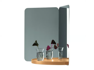 124° MIRROR - Rectangular mirror with shelf _ Artek