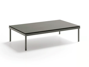 FLASH - Rectangular glass and aluminium garden side table _ Atmosphera