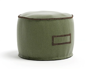 SOFT D60 - Round technical fabric garden pouf with removable cover _ Atmosphera