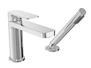 PETITE B04 - Deck mounted 2 hole bathtub tap with hand shower _ BARIL