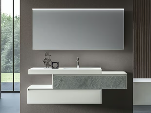 SWING 4.12 - Wall-mounted vanity unit with mirror _ BMT