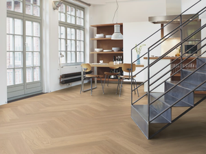 HERRINGBONE CLICK OAK ADAGIO WHITE - 3 layers oak parquet _ BOEN