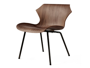 PETAL - Wood and steel lounge chair _ BassamFellows