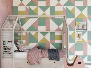 DIREZIONI OPPOSTE - Geometric washable vinyl wallpaper _ BeWall