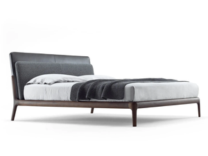 BOWERY - Solid wood bed with upholstered headboard _ BertO