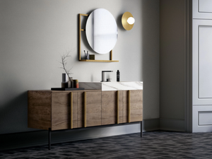 SIDÉRO COMP. 1 - Floor-standing single vanity unit with mirror _ Birex