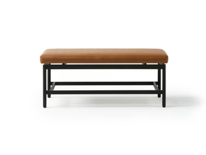 REM - Upholstered leather bench with footrest _ Blasco&Vila