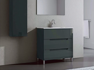 SET CLOE - Single floor-standing vanity unit with drawers _ Blubbain