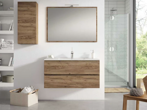 SET KLIMT 08 - Wall-mounted vanity unit with integrated washbasin _ Blubbain