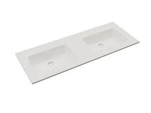 KENT - Double washbasin with integrated countertop _ Blubbain