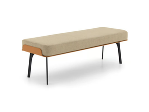 GABRI - Upholstered tanned leather and textile bench _ Bolzan