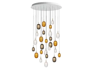 METAMORPHOSIS 26 ROUND - LED handmade blown glass pendant lamp _ Bomma