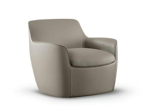 KITAI - Upholstered leather armchair with armrests _ Bonaldo