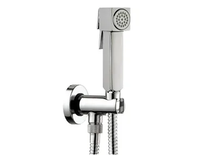 Cube Brass Set - Contemporary style handshower with bracket _ Bossini