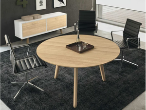 RAIL - Round oak meeting table _ Bralco