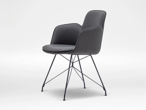 WING - Leather chair with metal legs _ CAMERICH