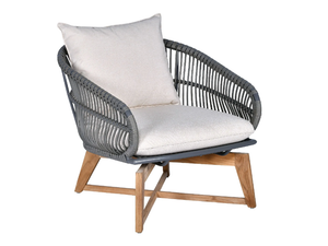 ARMONY - Aluminium and wood garden armchair with armrests _ CBdesign