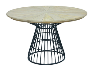 FIORELLA - Round aluminium and wood garden table _ CBdesign