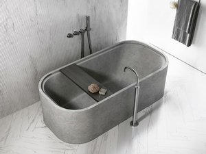 PB BATH - Freestanding oval natural stone bathtub _ COCOON