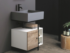 NOBU - Wooden vanity unit with integrated washbasin _ COLAVENE