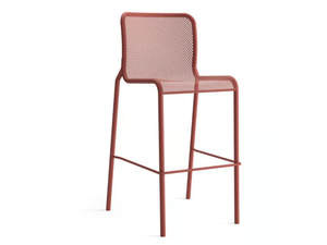 MOMO NET 3 - High painted metal stool with back _ COLOS