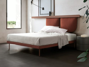 GROOVE ZIP - Bed with integrated lighting with upholstered headboard _ Caccaro