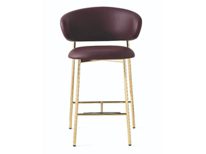 OLEANDRO - High leather stool with footrest _ Calligaris