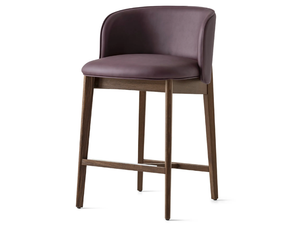 ABREY - High leather stool with back _ Calligaris