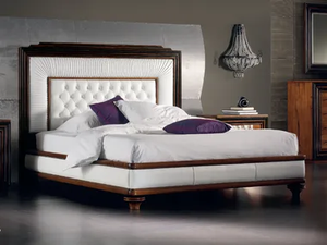 ÉTOILE NIGHT - Leather double bed with upholstered headboard _ Cantiero