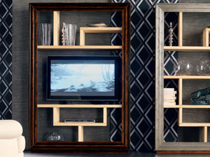 ÉTOILE DAY - Wall-mounted solid wood bookcase with TV stand _ Cantiero