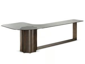 FLORIO - Glass and steel side table _ Cantori